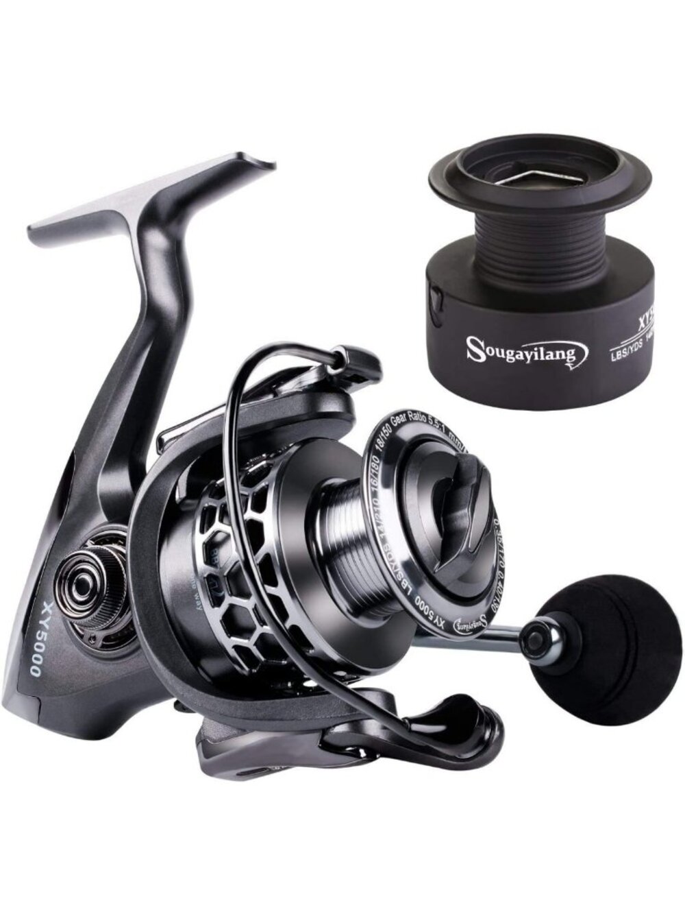 Lightweight Ultra Smooth Spinning Fishing Reel, 13+1BB, Free Graphite Spool